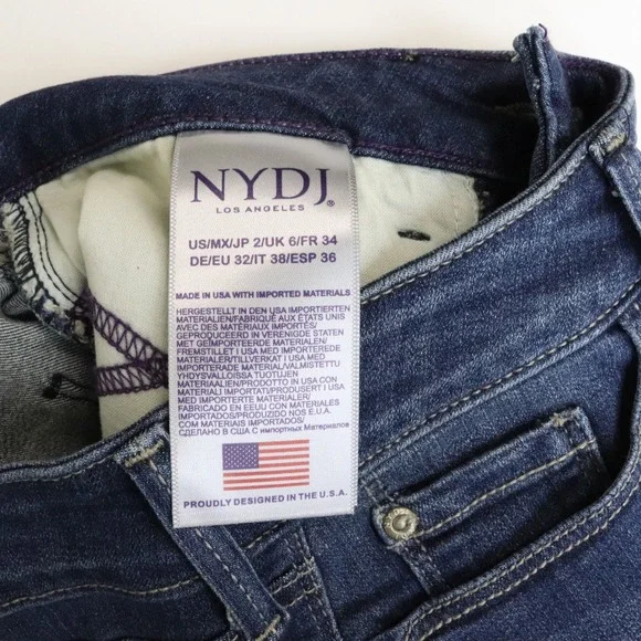 NWT NYDJ Ami Skinny Ankle Jeans 2 Dark Wash Blue Denim Released Hem Mid Rise - Picture 10 of 11